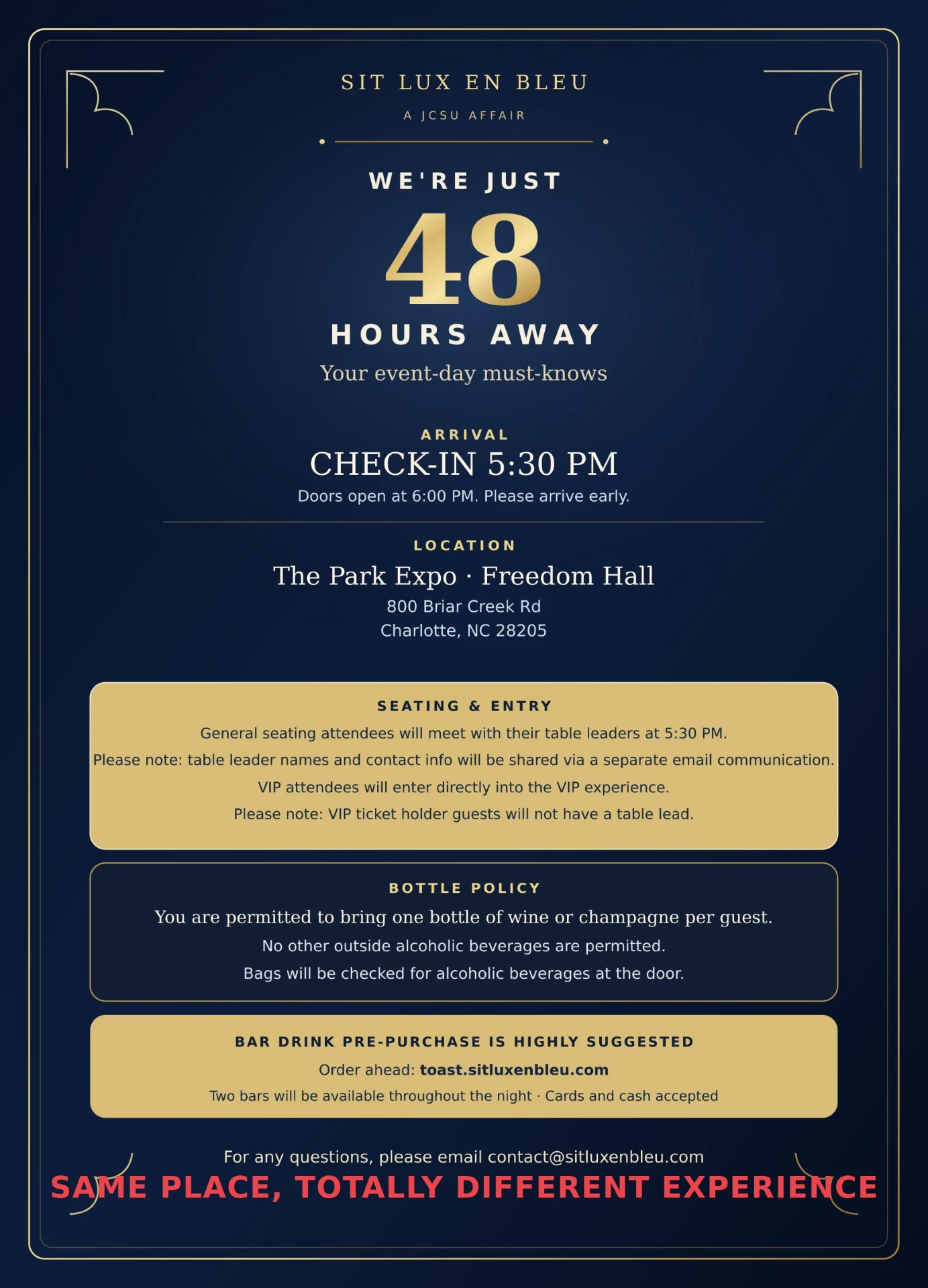 Sit Lux en Bleu 48 hours event flyer