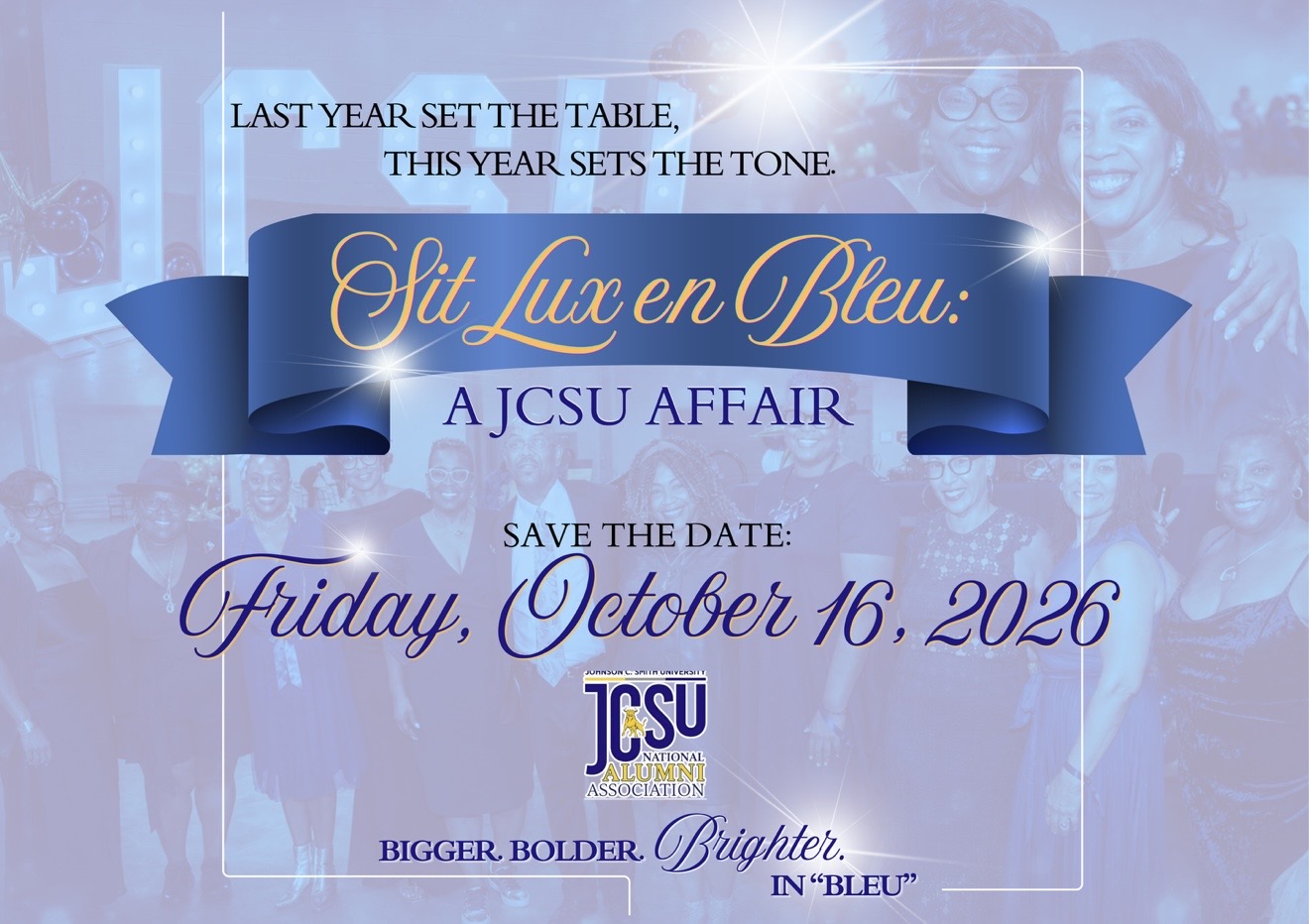 Sit Lux en Bleu: A JCSU Affair save the date — Friday, October 16, 2026